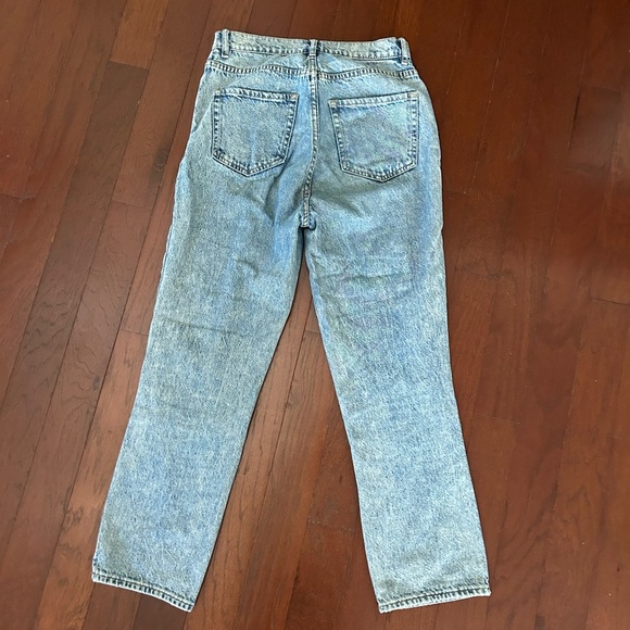 Pac Sun Woman's Blue Button Up Denim High Rise Jeans Straight Leg 26" X 25” - Picture 9 of 10